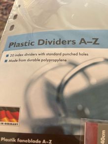 card dividers.   plastic dividers