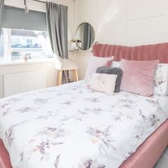 Dusky pink double bed frame free delivery