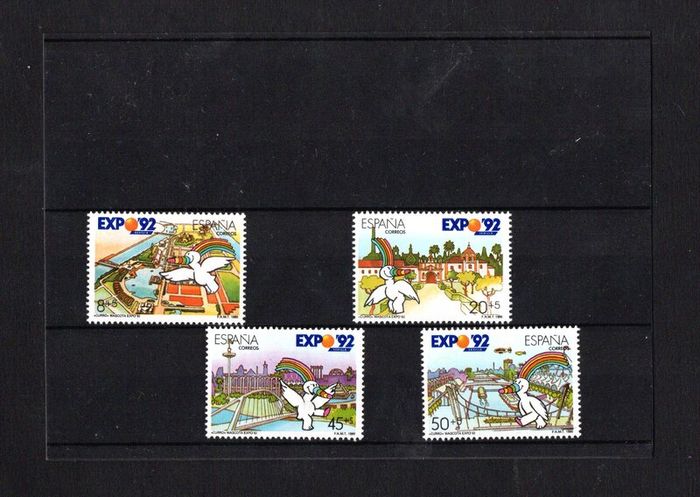 1990 Spain EXPO `92, Sevilla (issue 5) Commemorative Stamps Mint Never Hinged (MNH) with marketing pamphlet