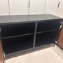 Black Cabinet with Brown Wicker Image 4