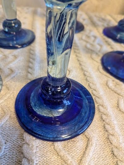 Hand blown rustic style wine glasses set of 6