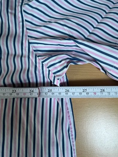 Gant Shirt Mens 2XL Striped Short Sleeve Collared Liberty Bell Poplin - Pink\Blue