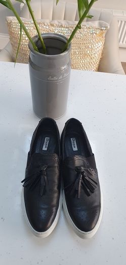 DUNE leather tassel brogue slip-ons Sz 40 (7-7.5UK)