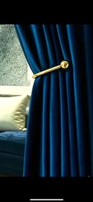 Navy Velour Curtains