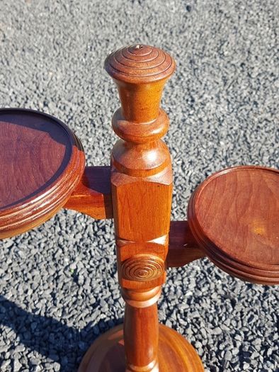 plant holder in hardwood (mahogany).