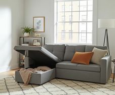 Silver Grey Corner Sofa Bed Storage/Free delivery