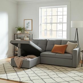 Silver Grey Corner Sofa Bed Storage/Free delivery