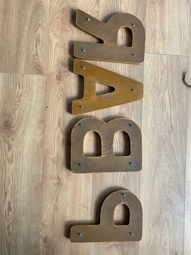 Vintage pub sign, gold painted & hand made