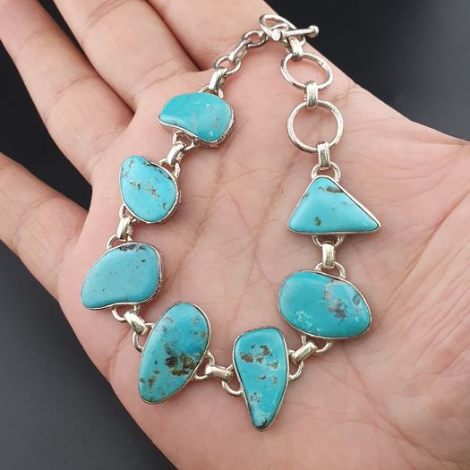 Stunning Arizona Turqouise with Sterling 925 Silver Bracelet