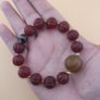 Vintage Melon Shape Carnelian Agate With Monglian Natural Eye Agate Bracelet Image 9