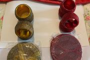 Christmas Beaded Napkin Rings and Coasters - New