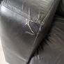 Two Seater Black Leather Sofa Couch Image 4