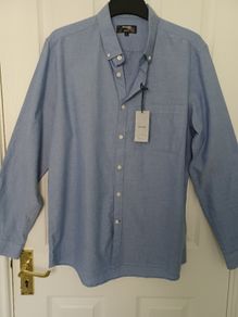 New Mens Slim Fit Oxford Shirt Size Large