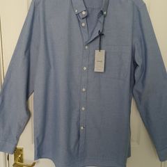 New Mens Slim Fit Oxford Shirt Size Large