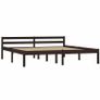 Bed Frame Dark Brown Solid Pine Wood 160x200 cm Image 3