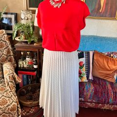 Piazza Sempione Italy Wool Blend Pleated Midi Skirt - IT 40 (UK 8)