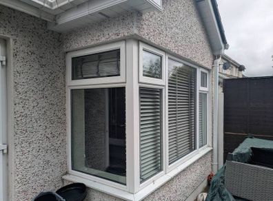 Bay window and french doors (fitted 2016) double glazed plus internal blinds