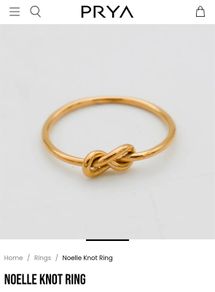 NEW 18k gold plated PRYA eternity knot ring in gift bag