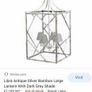 Large Antique Silver bamboo ceiling light Image 2