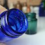 456 - Set of Three Beautiful Vintage Glass Decorative Collectible Bottles - Amber Eire Bovril, Cobalt Blue Magnesia and Turquoise Science Cream Image 7