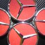 4x Red shining 75mm Mercedes Benz Alloy Wheel Center Caps cap Hub Cover Image 10