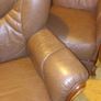 2 matching brown leather armchairs Image 4