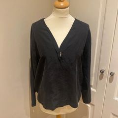 Cos black silk top size 10