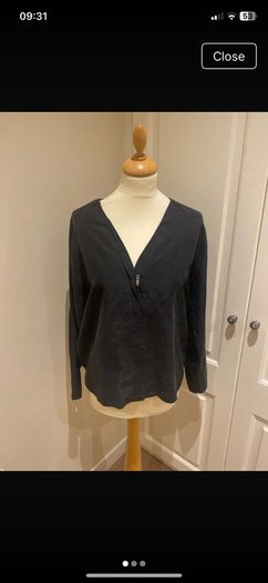 Cos black silk top size 10