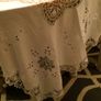 Stunning Hand crochet lace linen tablecloth. Image 5