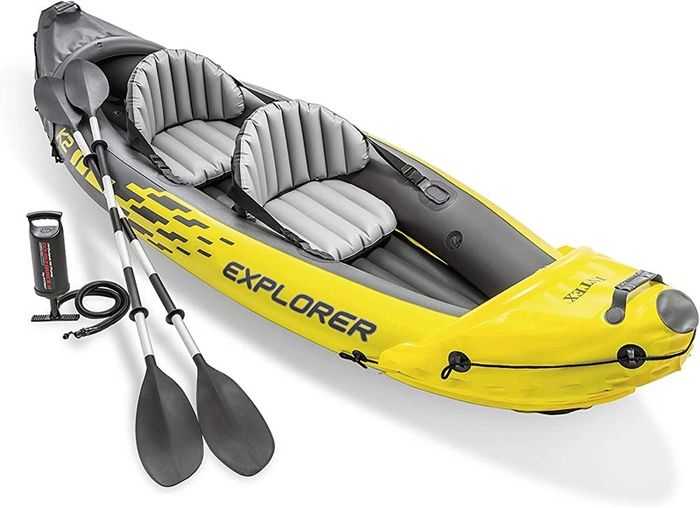 K2 Kayak, 2-Person Inflatable Kayak Set with Aluminum Oars and High Output Air Pump (FREE SHIPPING)