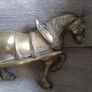 Amazing Large Heavy (9kg) Brass Shire/Farm Horse And Hay Cart Image 7
