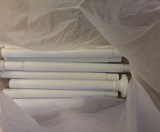 White heavy duty tension curtain pole