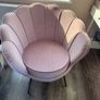 Pink velvet shell chair Image 2