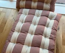 Water repellent striped pink floor cushion - 2 piece set