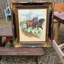 Large Vintage Farming Scene Picture Image 4