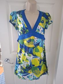 Blue Multicoloured Oasis  100%  Cotton Dress/Tunic