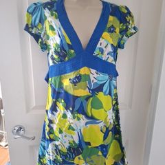 Blue Multicoloured Oasis  100%  Cotton Dress/Tunic