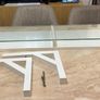 White shelf with tempered glass top Image 5