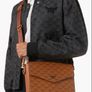 MCM Monogram messenger bag with natural nappa leather trim Image 9