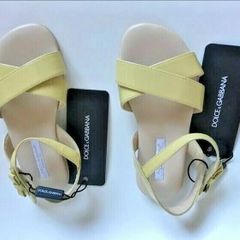 DOLCE & GABBANA Girls Beige Patent Leather Sandals EU 28 UK 10