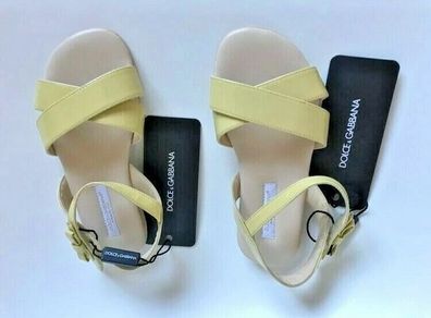 DOLCE & GABBANA Girls Beige Patent Leather Sandals EU 28 UK 10
