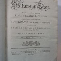 The Statutes at Large - (King George the Third) - by Charles Eyre and William Strahan in London 1780
