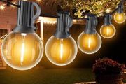MASSIVE SALE Outdoor Festoon Lights Mains Powered, 30FT G40 LED String Lights Outdoor, Waterproof Patio Hanging Light with 15+1 Globe Bulbs, 2700K Garden String Lights for Decorations Backyard Party