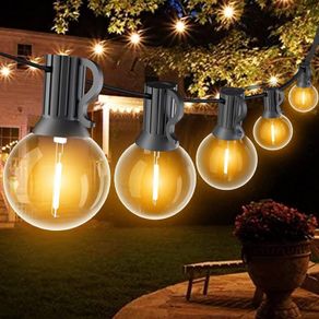 MASSIVE SALE Outdoor Festoon Lights Mains Powered, 30FT G40 LED String Lights Outdoor, Waterproof Patio Hanging Light with 15+1 Globe Bulbs, 2700K Garden String Lights for Decorations Backyard Party