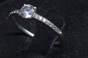 Vintage French 9ct White Gold Solitaire Ring