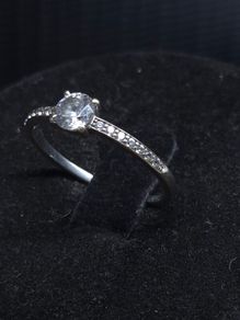 Vintage French 9ct White Gold Solitaire Ring