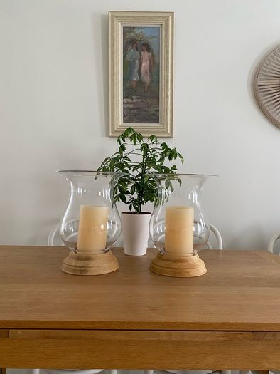 Glass Candle Holder pair