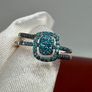 Diamond Stunning Blue Diamond Halo Ring Set (0.33 Ct) Image 6