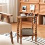 2-Tier Wooden Side Table, Narrow Nightstand with Open Wood Shelf, Bedside Table for Small Spaces, Bedroom, Living Room, Accent End Table with Solid Wood Legs Rustic Brown Image 7
