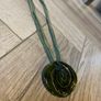 Green enamel costume necklace Image 2